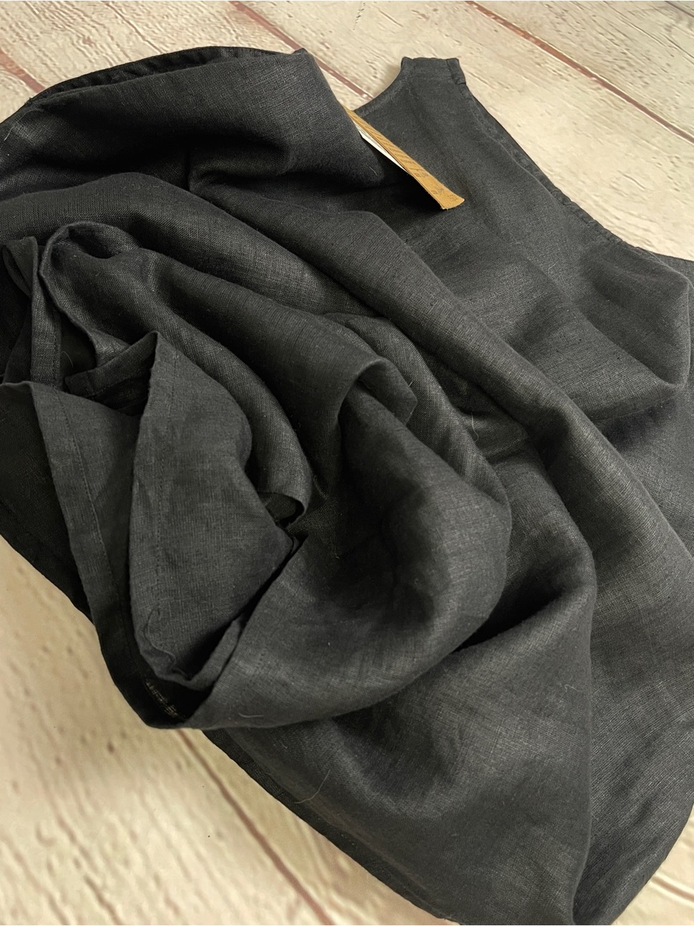 REISTOR The Hemp Noir v-neck midi slit black sleeveless lined dress NEW, size S - Picture 10 of 12